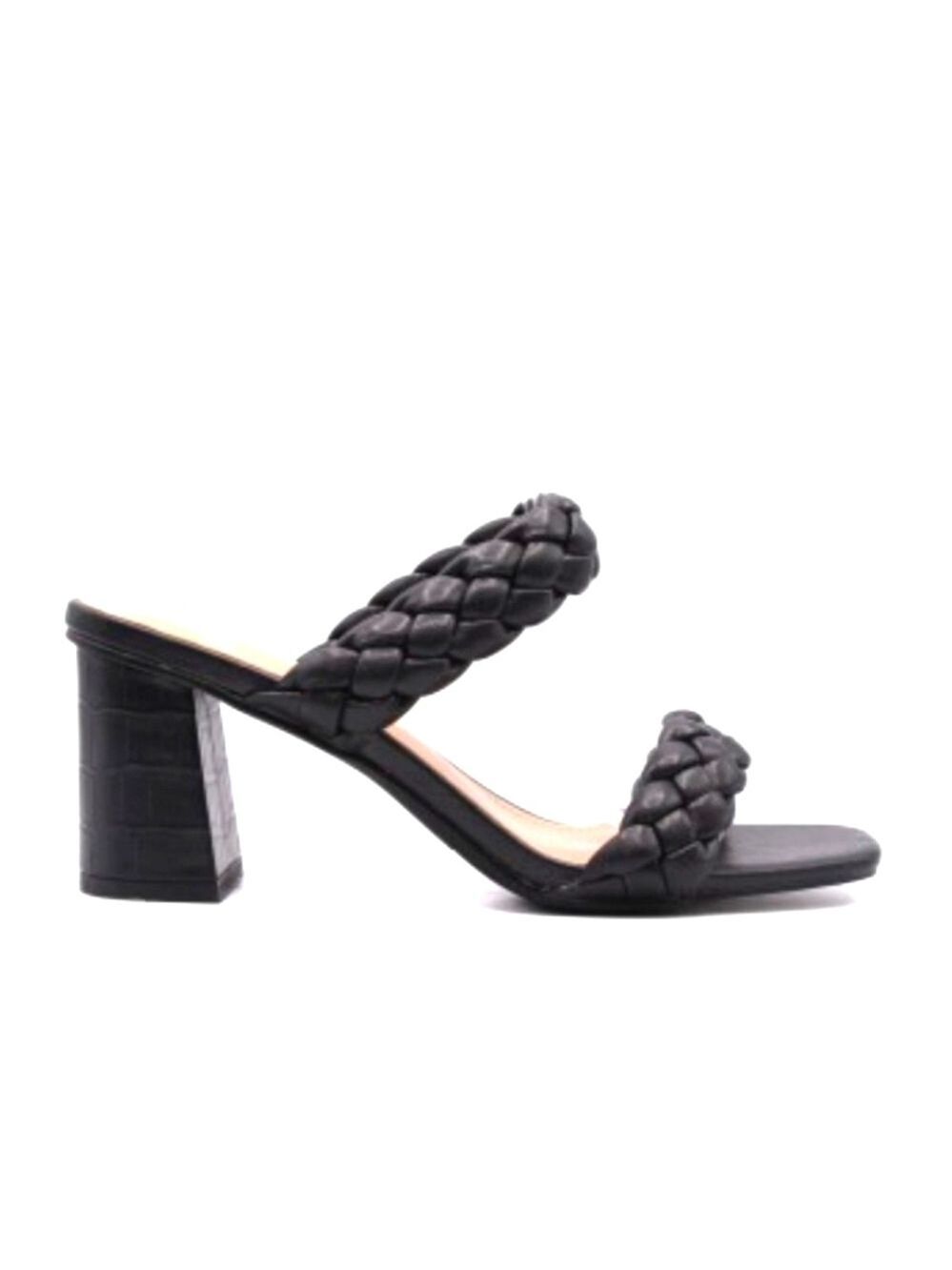 Sincerely Jules Elegant Black Braided Block Heels